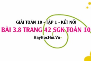 Giải bài 3.8 trang 42 Toán 10 Tập 1 SGK Kết nối tri thức